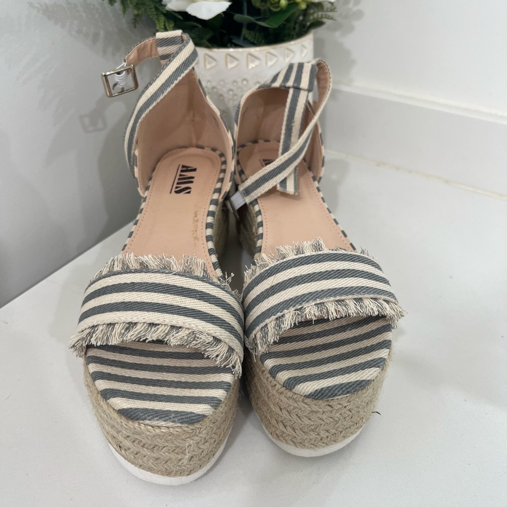Brand new never worn ankle wrap wedge